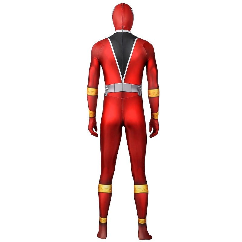 Traje de Cosplay de Red Ranger KISHIRYU SENTAI RYUSOULGER en Spandex - Fantasia Cosera