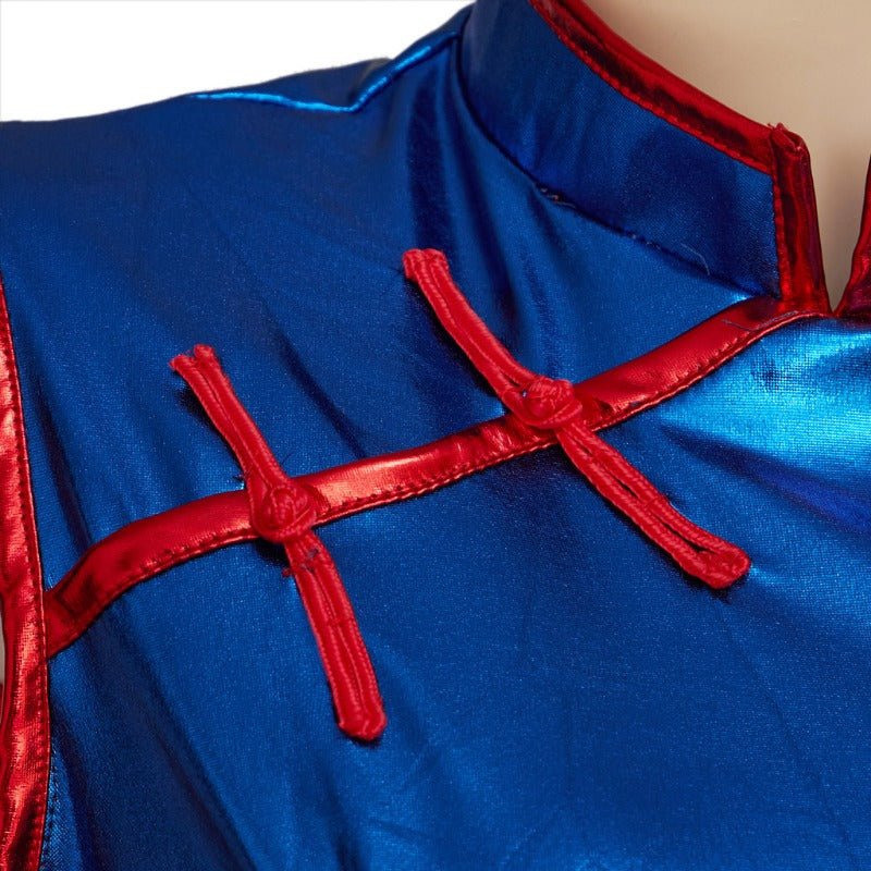 Traje de Cosplay de Chichi de Dragon Ball - Conjunto de Cheongsam Azul - Fantasia Cosera