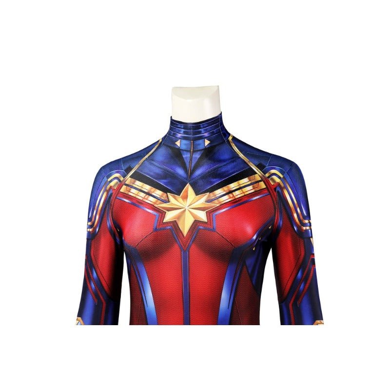 Traje de Cosplay de Captain Marvel Carol Danvers Impreso en HD - Inspirado en Avengers Endgame - Fantasia Cosera