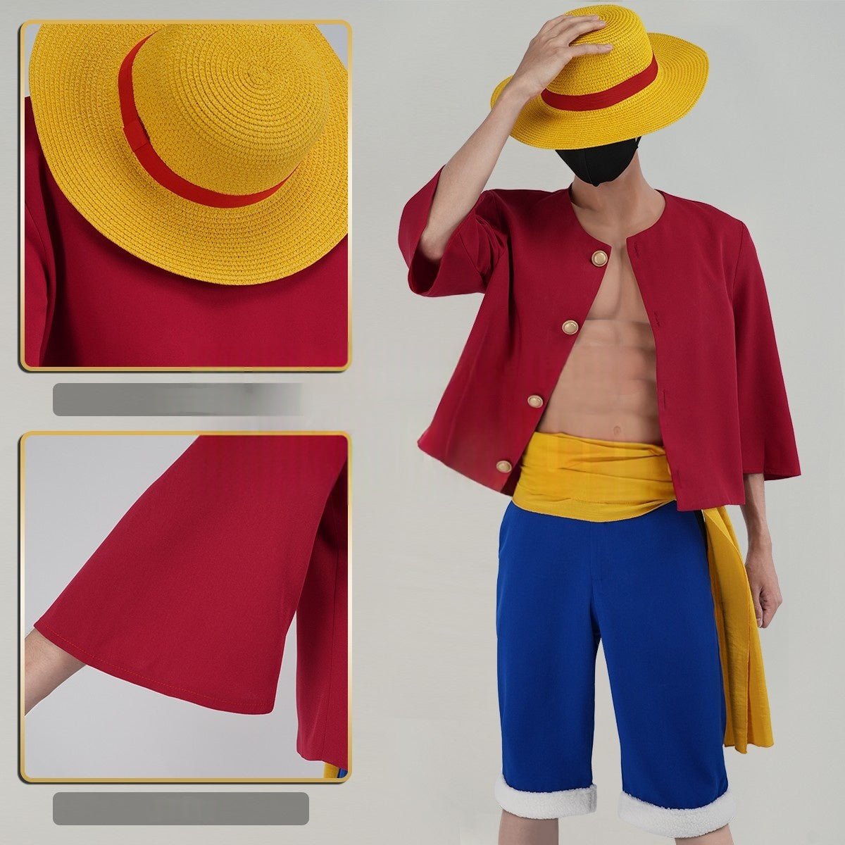 Traje de Cosplay de Monkey D. Luffy - Outfit Premium de One Piece - Fantasia Cosera