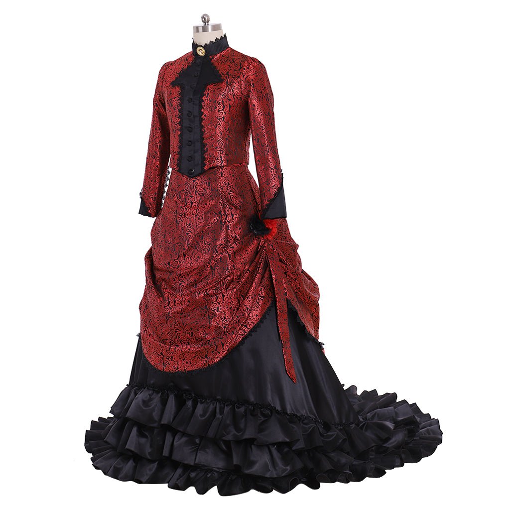 Vestido de Baile Victoriano de la Guerra Civil para Mujer | Traje de Cosplay Histórico - Fantasia Cosera