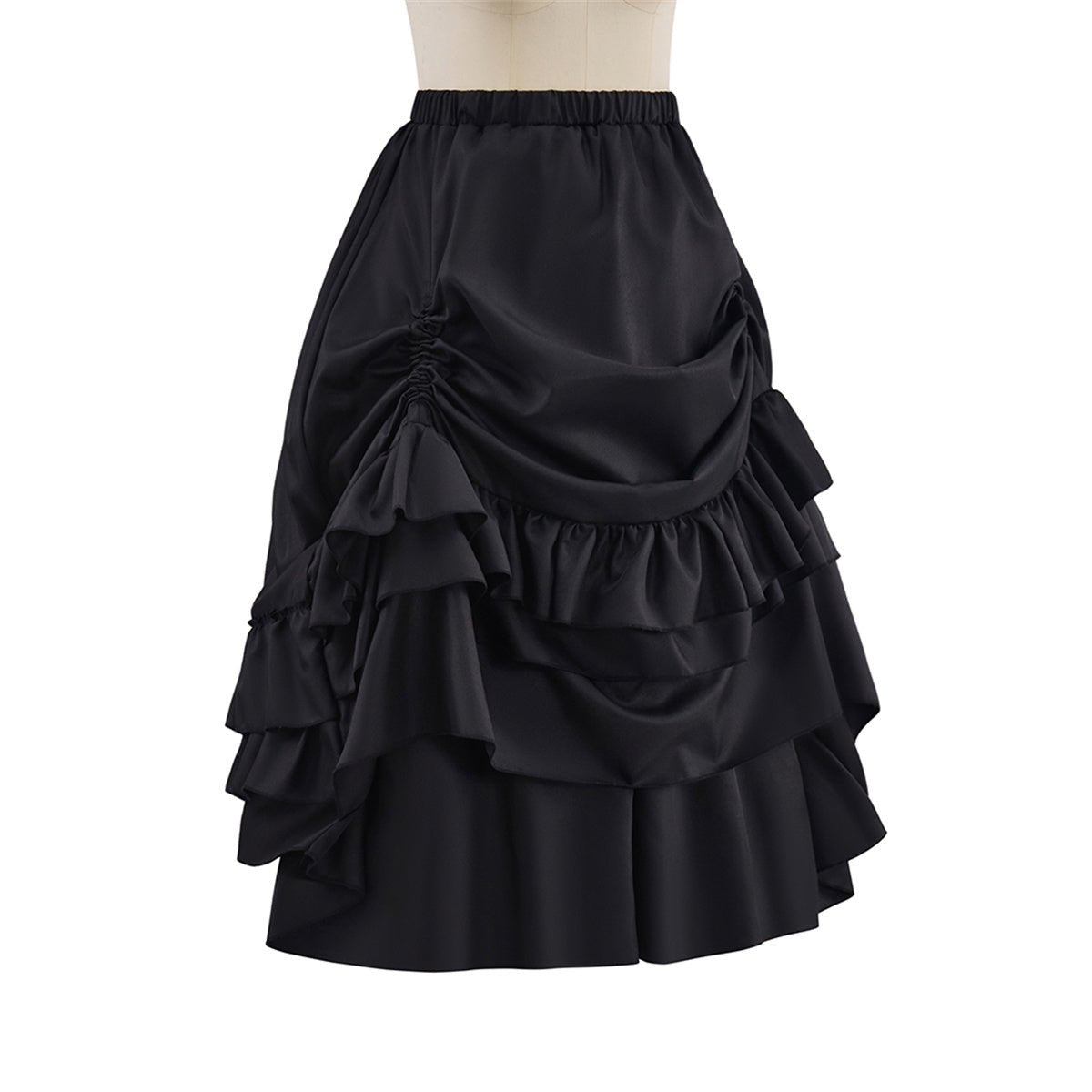 Traje de Cosplay Medieval Gótico Negro con Falda y Bustier - Fantasia Cosera