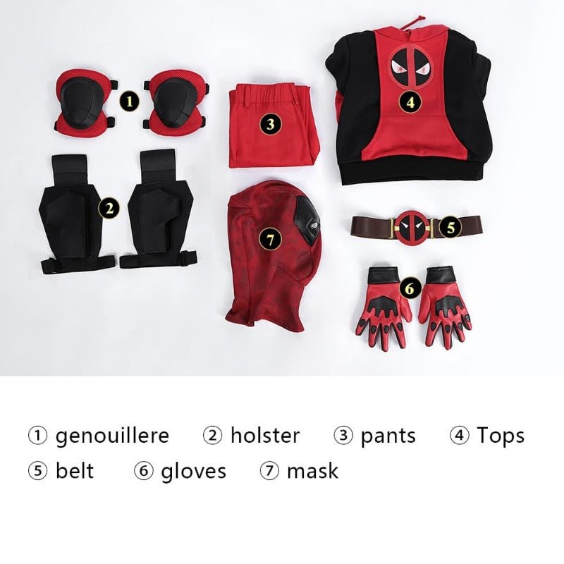 Traje de Cosplay Deadpool 3 Wade Winston Wilson Conjunto Completo con Bolsa Chaqueta con Capucha Ropa - Fantasia Cosera