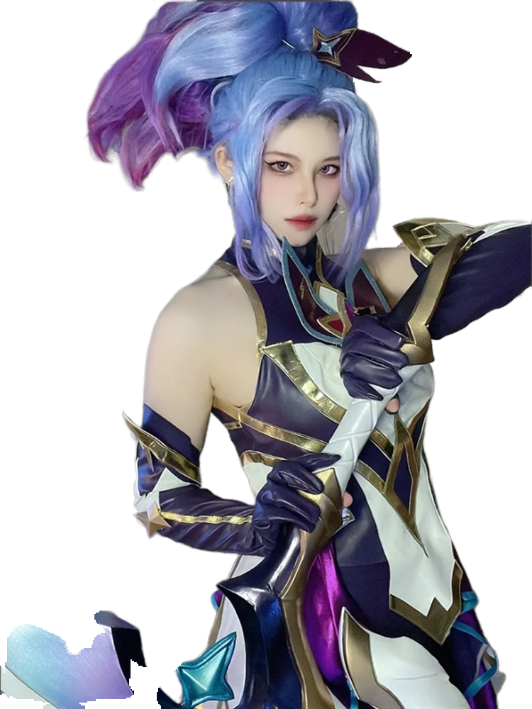 Traje de Cosplay de Akali Guardiana Estelar para Mujeres - Juego LOL - Fantasia Cosera