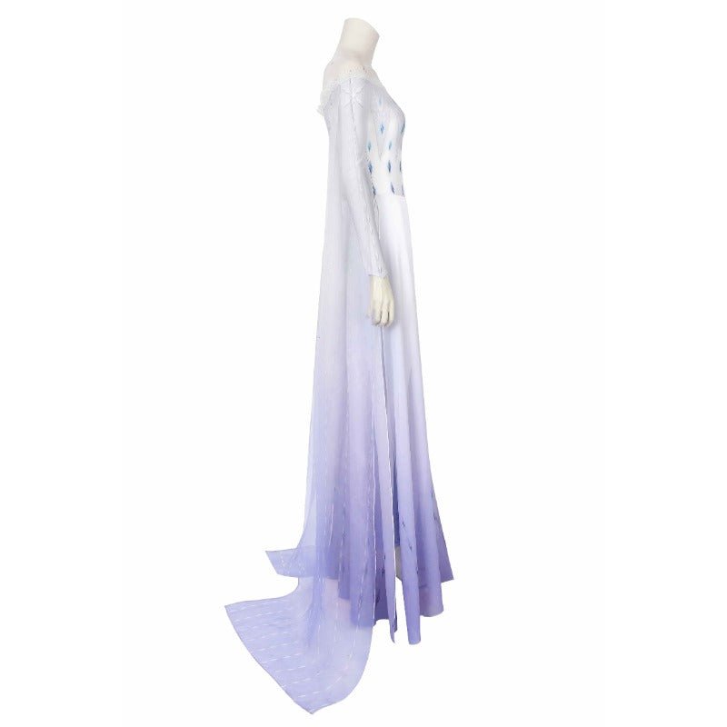 Vestido de Escenario Largo de Manga Larga de Princesa Elsa para Mujer Disfraz de Cosplay - Fantasia Cosera