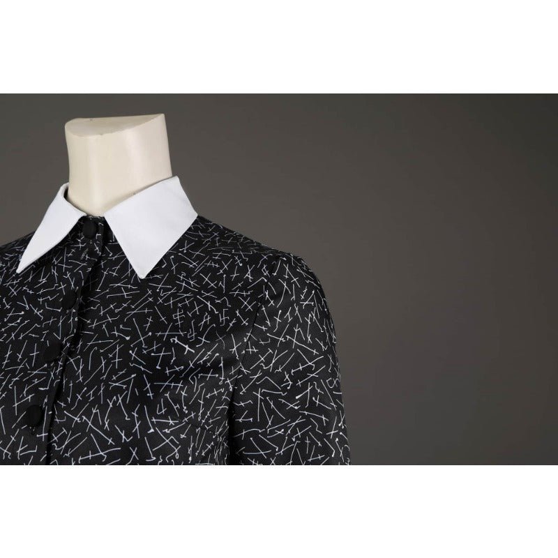 Disfraz de Wednesday Addams - Traje Gótico de Halloween de La Familia Addams - Fantasia Cosera