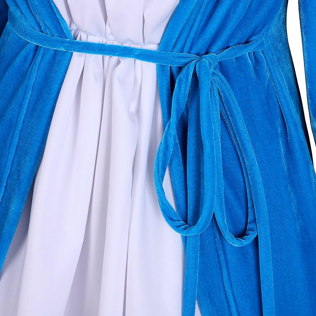 Vestido Azul Elizabeth Schuyler Hamilton Cosplay | Hamilton Broadway Vestido de Baile Colonial Rococo - Fantasia Cosera