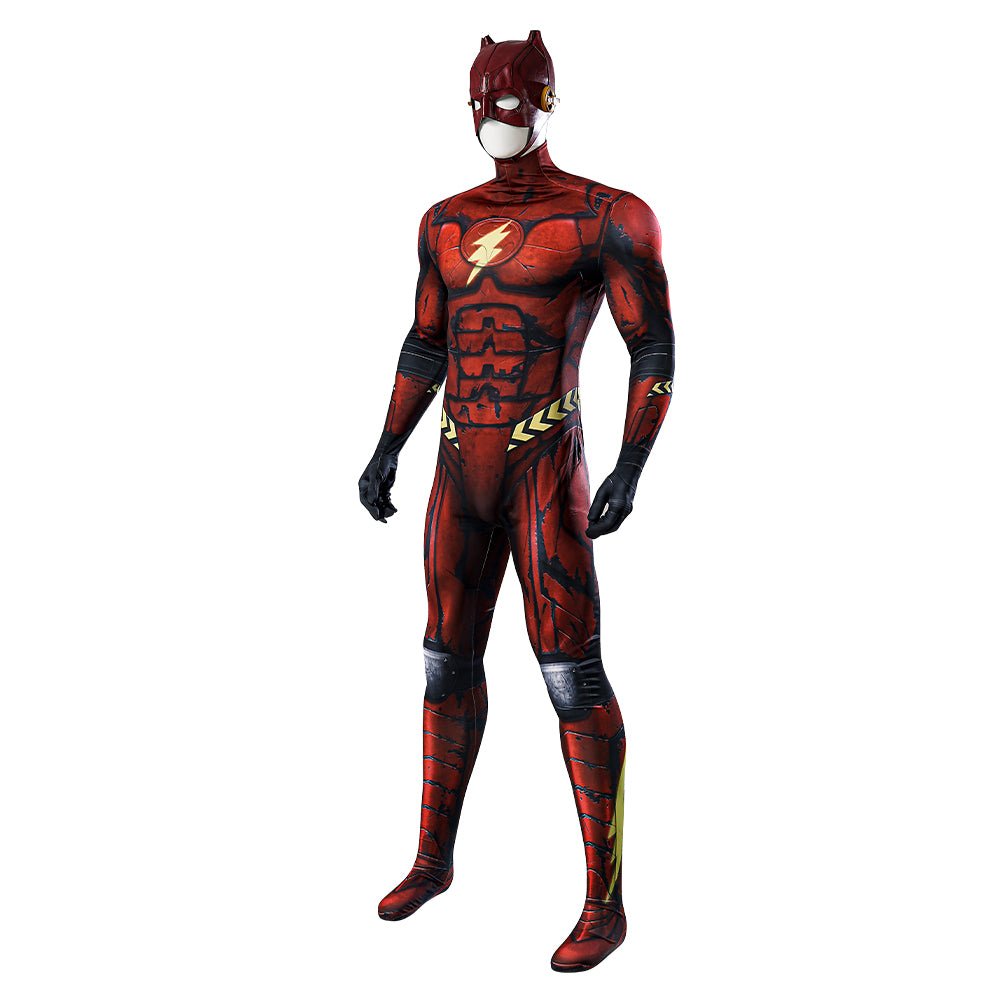 Traje de The Flash Zentai con Capucha para Hombre - Disfraz de Superhéroe para Halloween - Fantasia Cosera