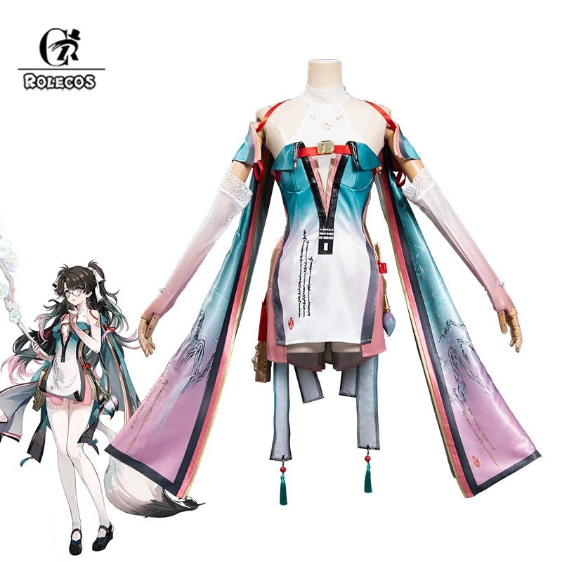 Traje de Cosplay Zhezhi de Juego Wuthering Waves - Vestido de Pintora con Pincel Encantado para Mujer, Disfraz para Fiesta de Halloween - Fantasia Cosera