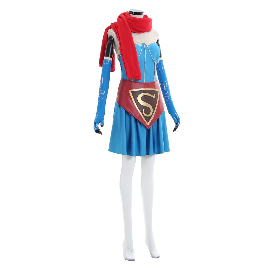 Traje de Cosplay de Supergirl Bombshell | Disfraz de Superhéroe de DC Comics para Halloween - Fantasia Cosera