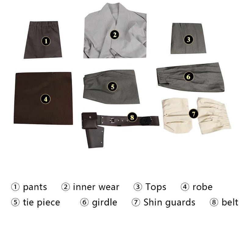 Traje de Cosplay de Obi-Wan Kenobi Conjunto Completo - Capa de Caballero Jedi para Halloween y Carnaval - Fantasia Cosera