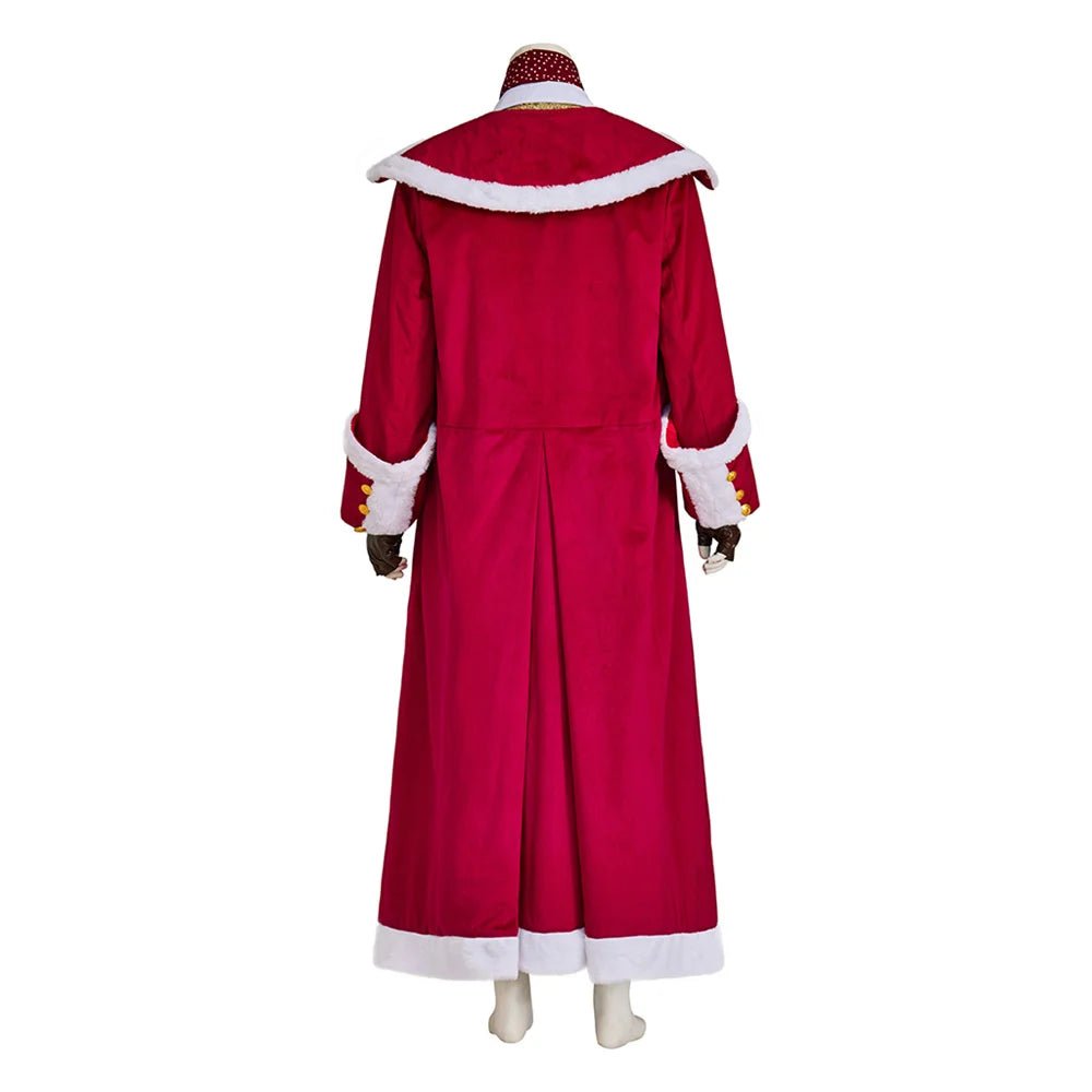 Traje de Cosplay de Santa Claus Medieval Navideño - Chaqueta de Terciopelo Roja con Capa - Fantasia Cosera