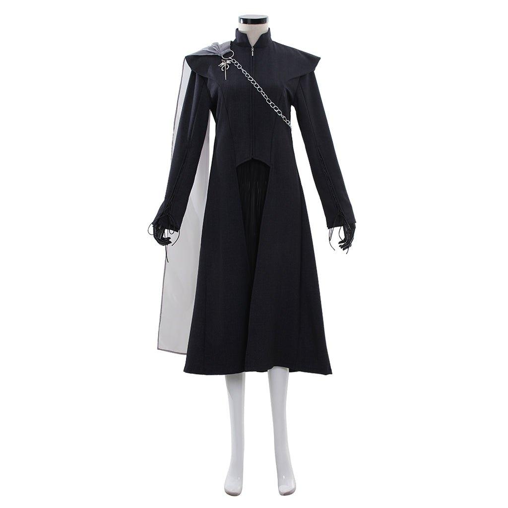 Traje de Cosplay de Daenerys Targaryen Navideño | Vestido Negro y Capa de la Edad Media - Fantasia Cosera