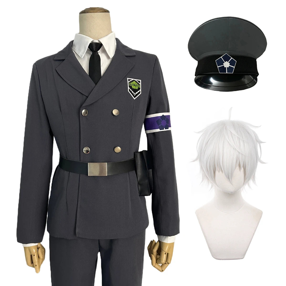 Disfraz de Cosplay de los Guardias de la Exposición de Blue Lock: Rin Itoshi, Isagi, Bachira, Nagi, Chigiri, Reo, Barou, Kunigami con Peluca y Red de Rosas - Fantasia Cosera