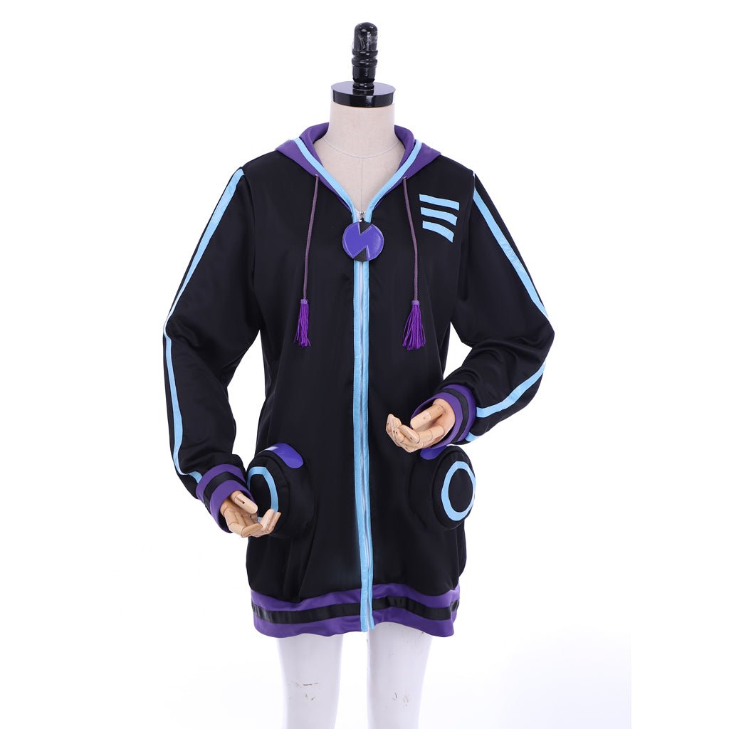 Chaqueta de Cosplay Neptune Purple Heart de Hyperdimension Neptunia - Negra - Fantasia Cosera