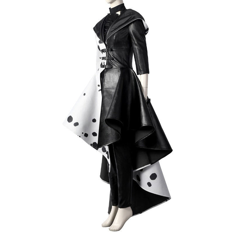 Abrigo de Cosplay Cruella De Vil - Disfraz Elegante Inspirado en la Villana para Halloween y Fiestas - Fantasia Cosera
