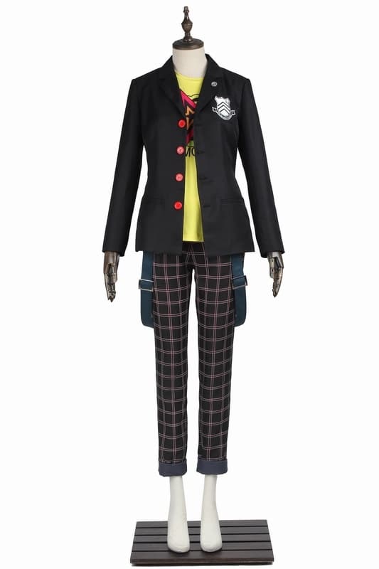 Traje de Cosplay de Ryuji Sakamoto Persona 5 Uniforme Escolar con Peluca para Halloween y Carnaval - Fantasia Cosera
