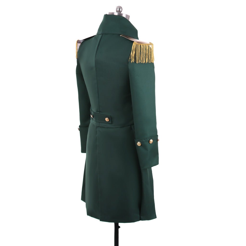 Chaqueta Militar Colonial Verde para Hombres - Inspirada en Hamilton | Fantasía Cosera Serie Medieval - Fantasia Cosera