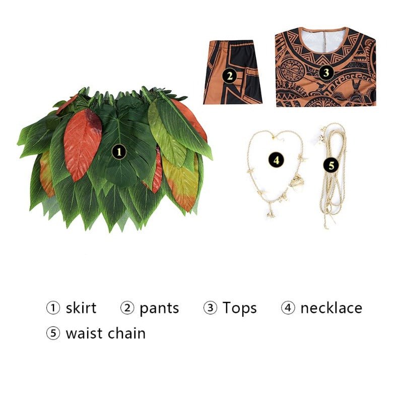 Traje de Cosplay de Maui de Moana para Adultos – Ideal para Halloween y Fiestas - Fantasia Cosera