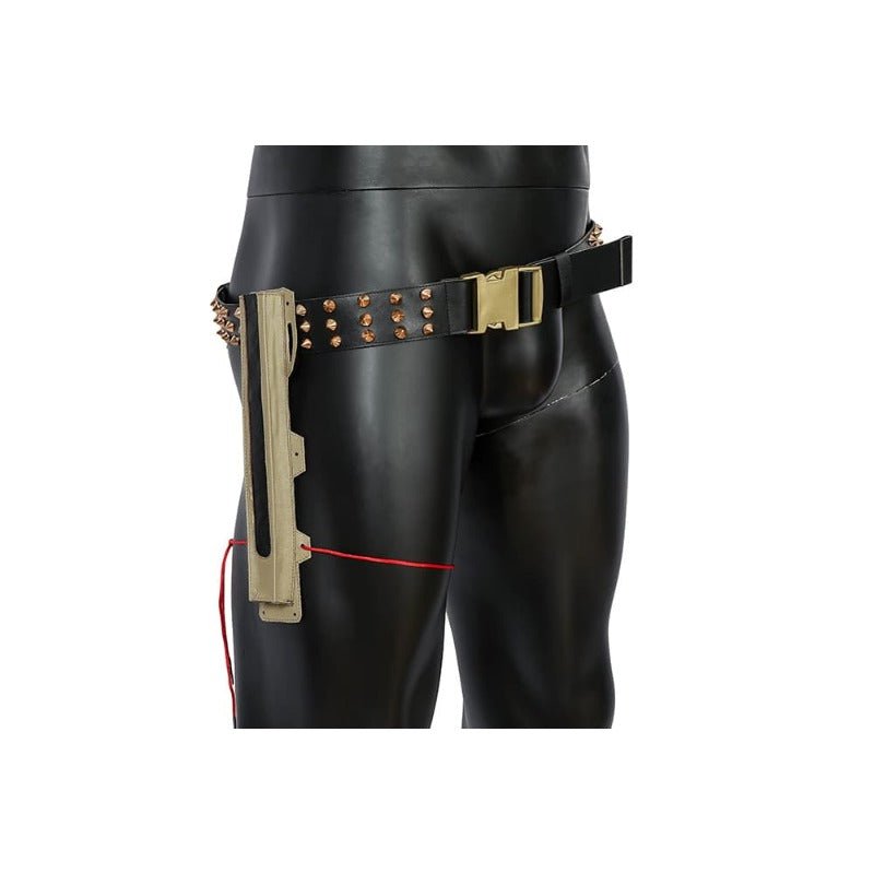 Traje de Cosplay Jackie 2077 en Piel Artificial Negro para Halloween y Fiestas - Fantasia Cosera