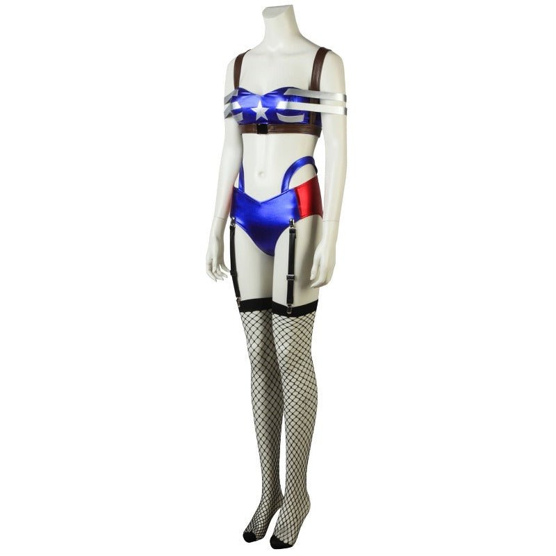 Traje de Cosplay de Capitana América Superheroína para Mujeres Fiesta de Halloween - Fantasia Cosera