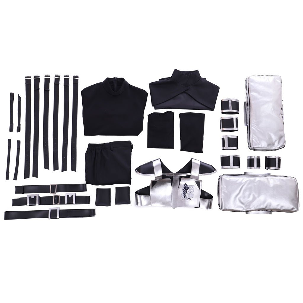 Ataque a los Titanes Temporada Final Traje de Cosplay de Levi del Cuerpo de Exploración - Fantasia Cosera