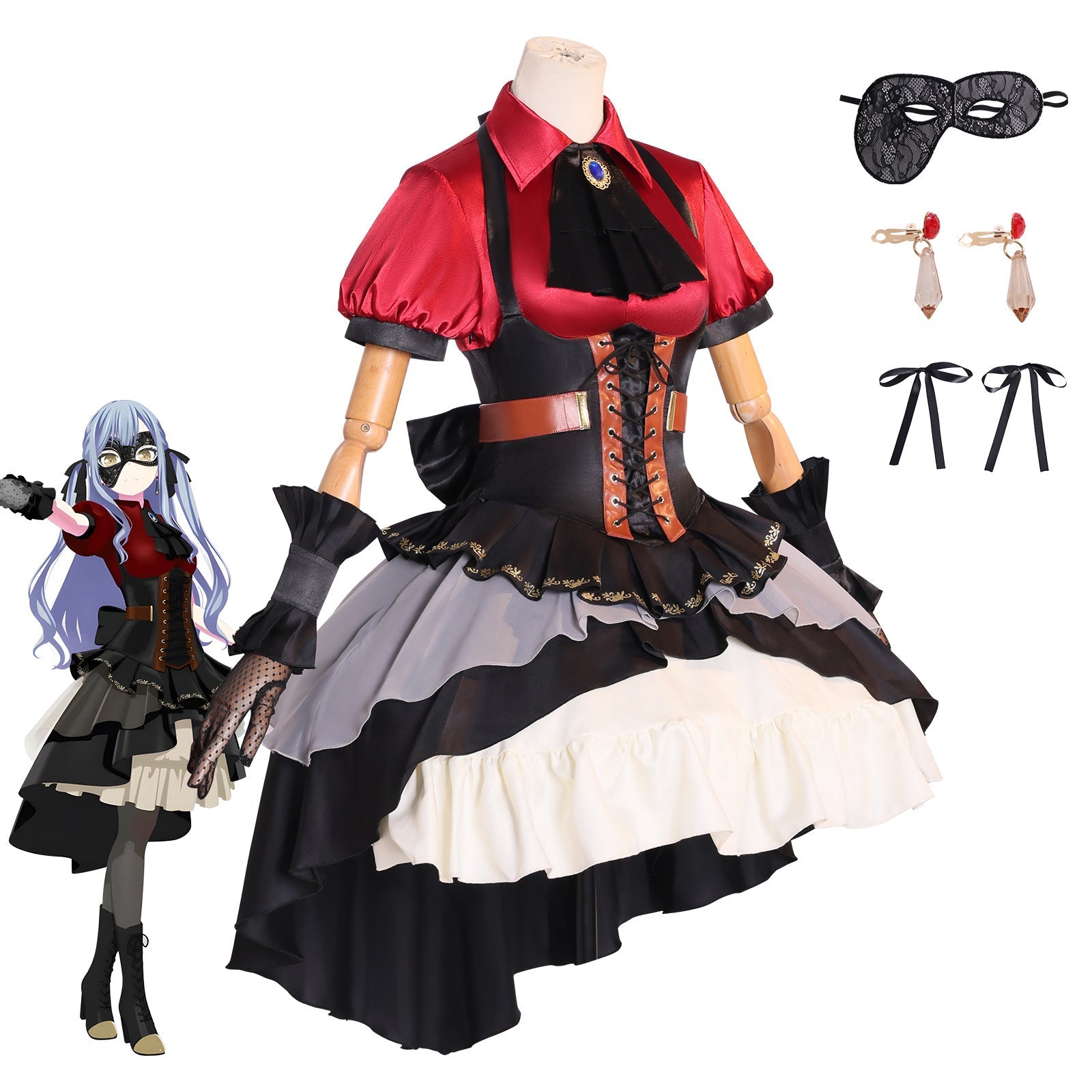 Traje de Cosplay de Sakiko Toyokawa de BanG Dream! Ave Mujica - Fantasia Cosera