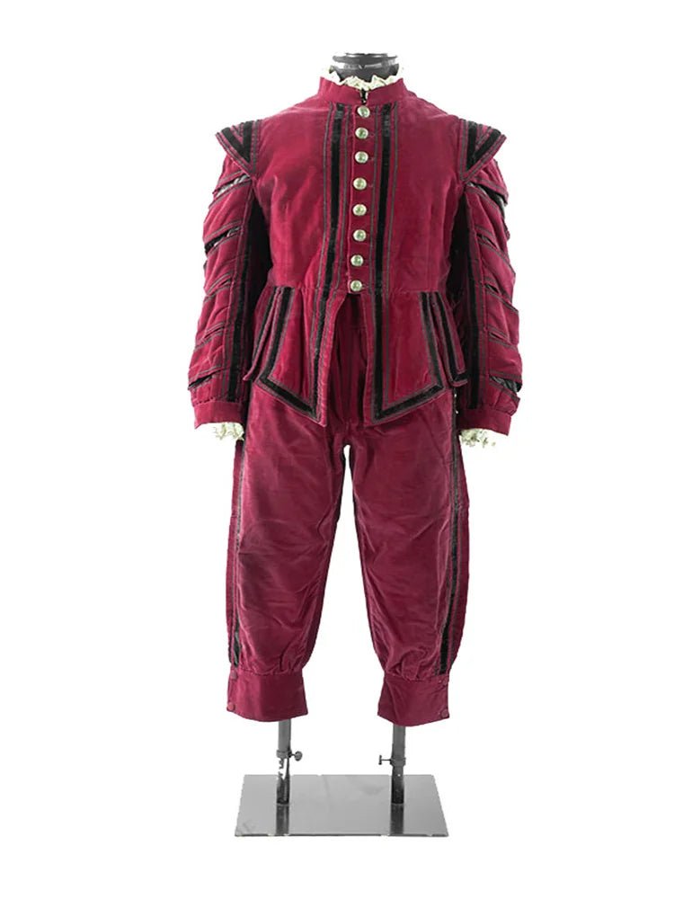 Disfraz del Rey Henry VIII - Traje Tudor Isabelino Rojo para Hombres | Fantasía Cosera Serie Medieval - Fantasia Cosera