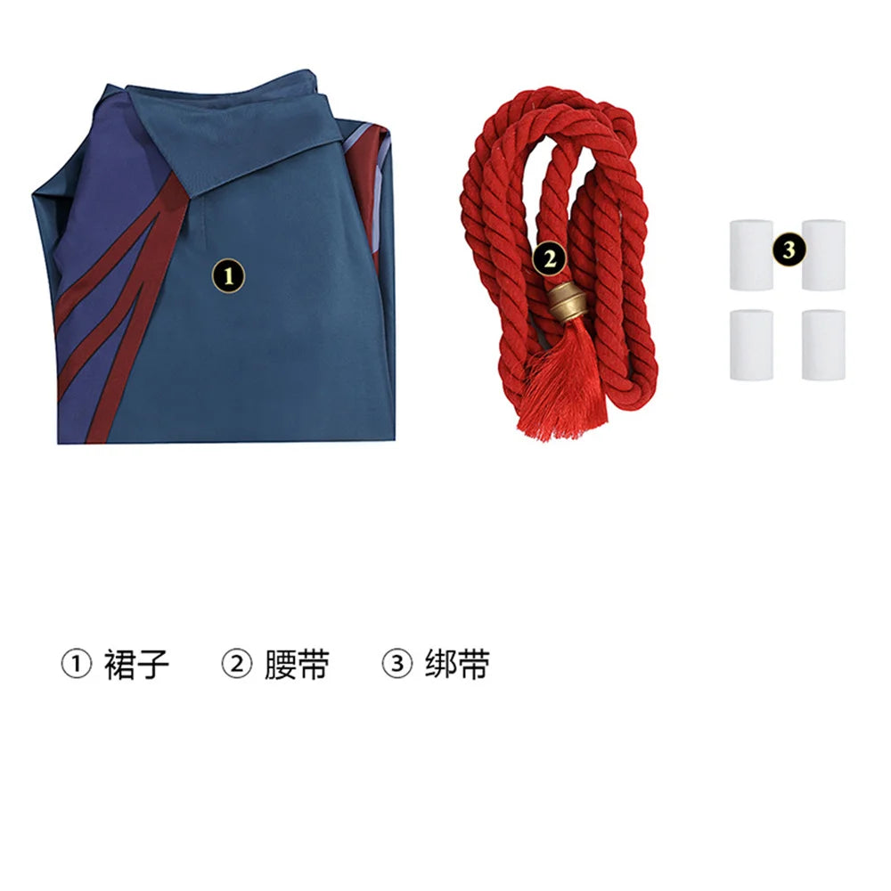 Traje de Cosplay de Yone de LOL - Falda Azul con Pantalones Estampados para Fiestas de Halloween y Carnaval - Fantasia Cosera