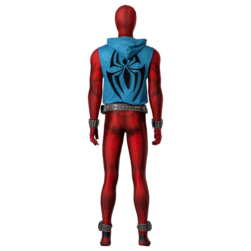 Traje de Cosplay de Scarlet Spider - Spider-Man: A Través del Spider-Verso Traje Auténtico - Fantasia Cosera