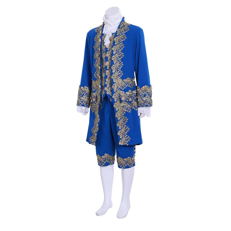 Traje de Corte Rococó del Siglo XVIII Azul para Hombre - Disfraz Colonial Británico para Recreaciones y Cosplay - Fantasia Cosera