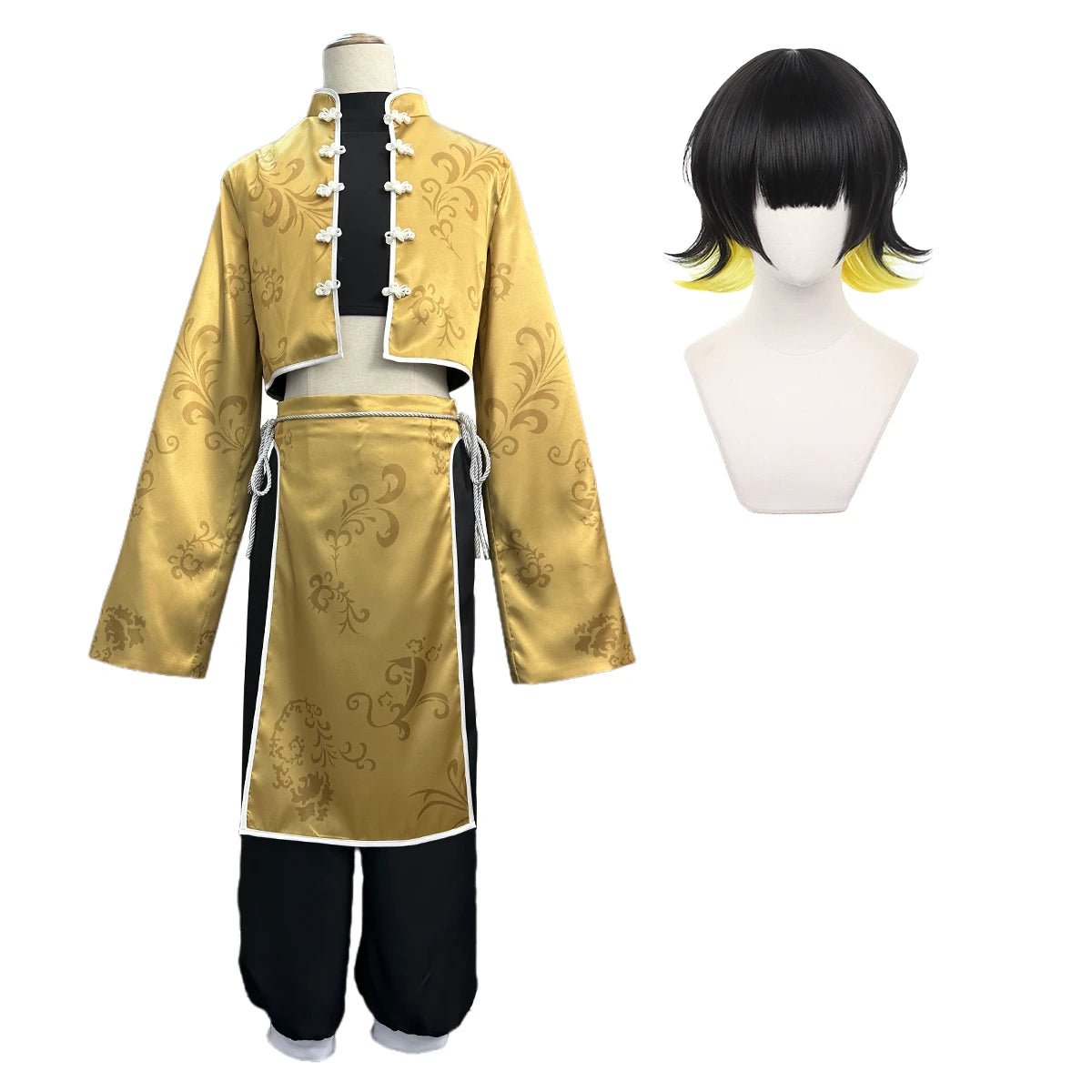 Traje de Cosplay de Bachira de Blue Lock Anime Estilo Kung Fu Tang Suit con Peluca de Fibras Sintéticas Ajustable - Fantasia Cosera
