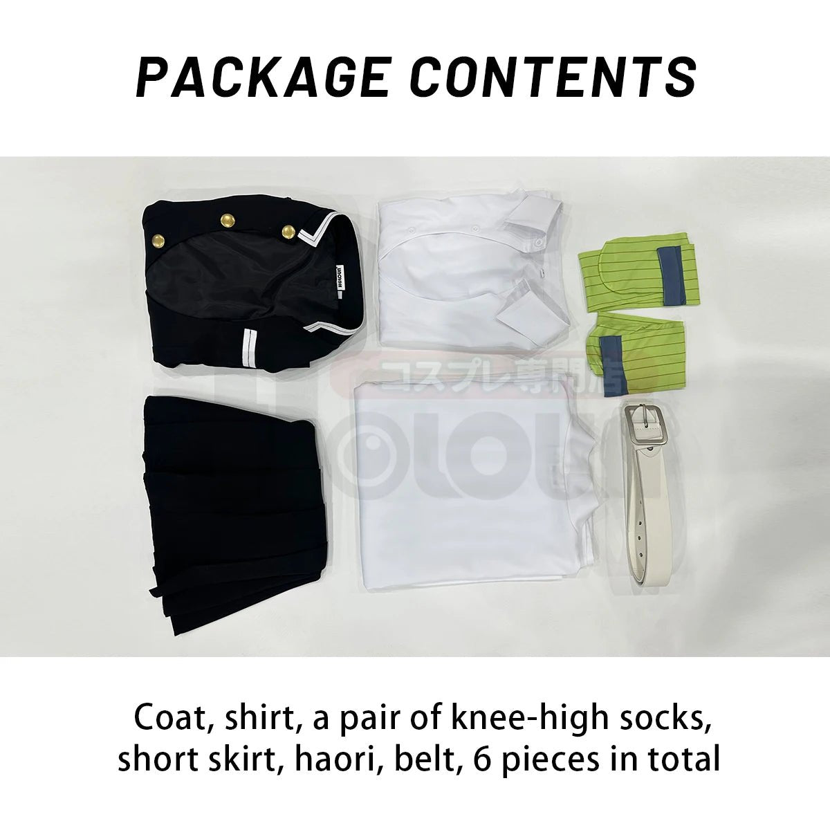 Traje de Cosplay de Kanroji Mitsuri de Demon Slayer: Peluca, Top Bordado, Falda, Haori Blanco, Cinturón y Medias - Fantasia Cosera