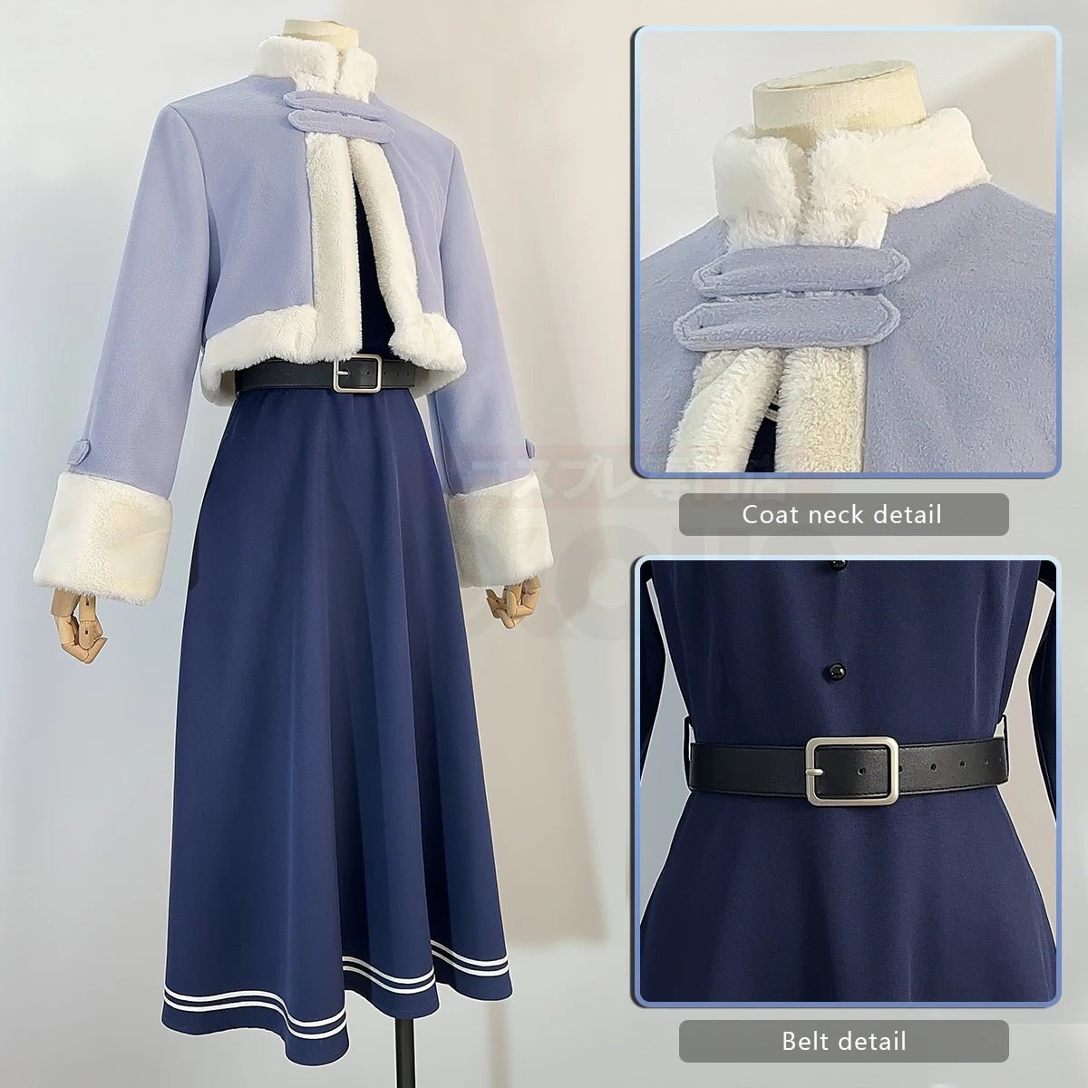 Frieren Más Allá del Final del Viaje Anime Fern Traje de Cosplay Peluca Chaqueta de Invierno Vestido Casual Regalo de Año Nuevo - Fantasia Cosera