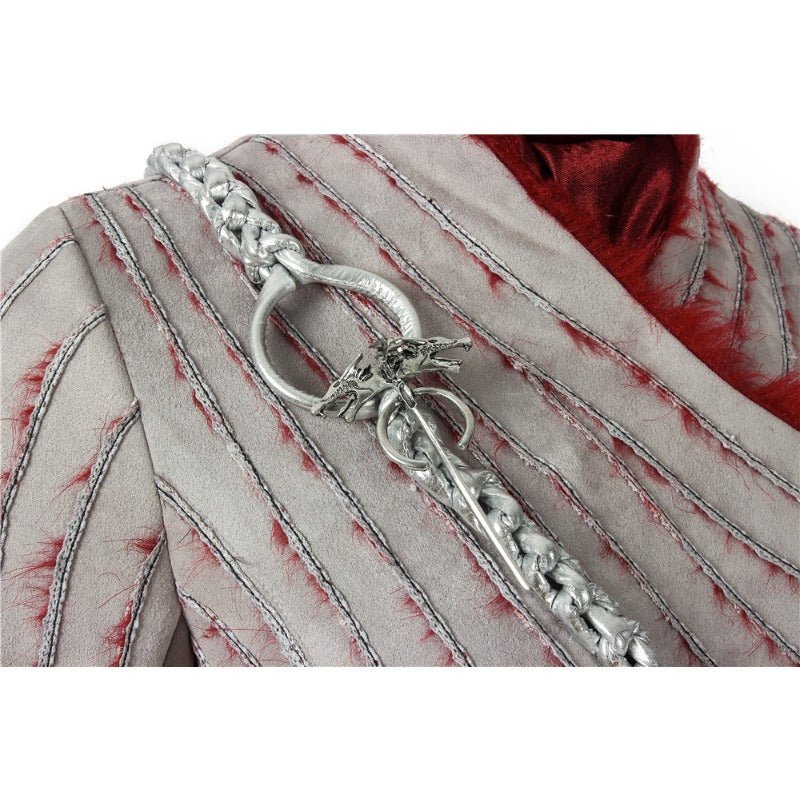 Traje de Cosplay de Daenerys Targaryen - Vestido de Mangas Largas con Broche para Halloween y Fiestas - Fantasia Cosera