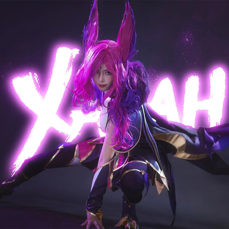Traje de Cosplay de Xayah Guardiana Estelar de LOL para Mujer con Capa - Versión Nueva Preventa - Fantasia Cosera