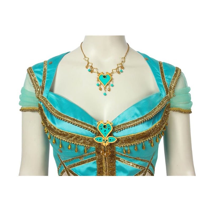 Disfraz de Princesa Jasmine - Vestido de Pavo Real Inspirado en Aladdin para Adultos - Fantasia Cosera