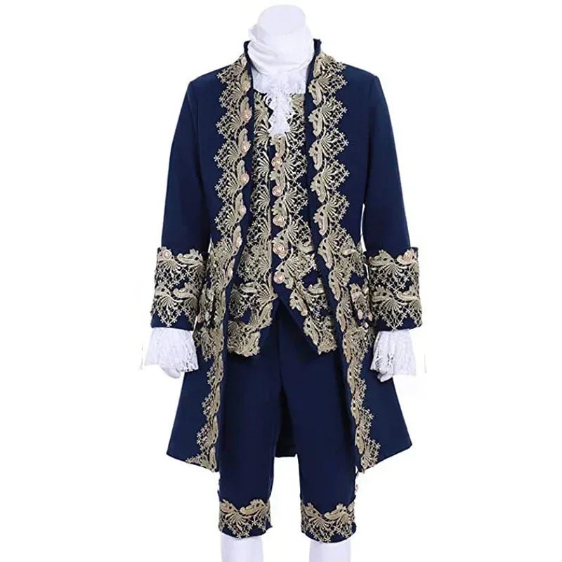 Traje de Príncipe Rey Victoriano de Lujo para Hombres – Traje de Cosplay de Teatro Real con Chaqueta, Chaleco y Pantalones - Fantasia Cosera