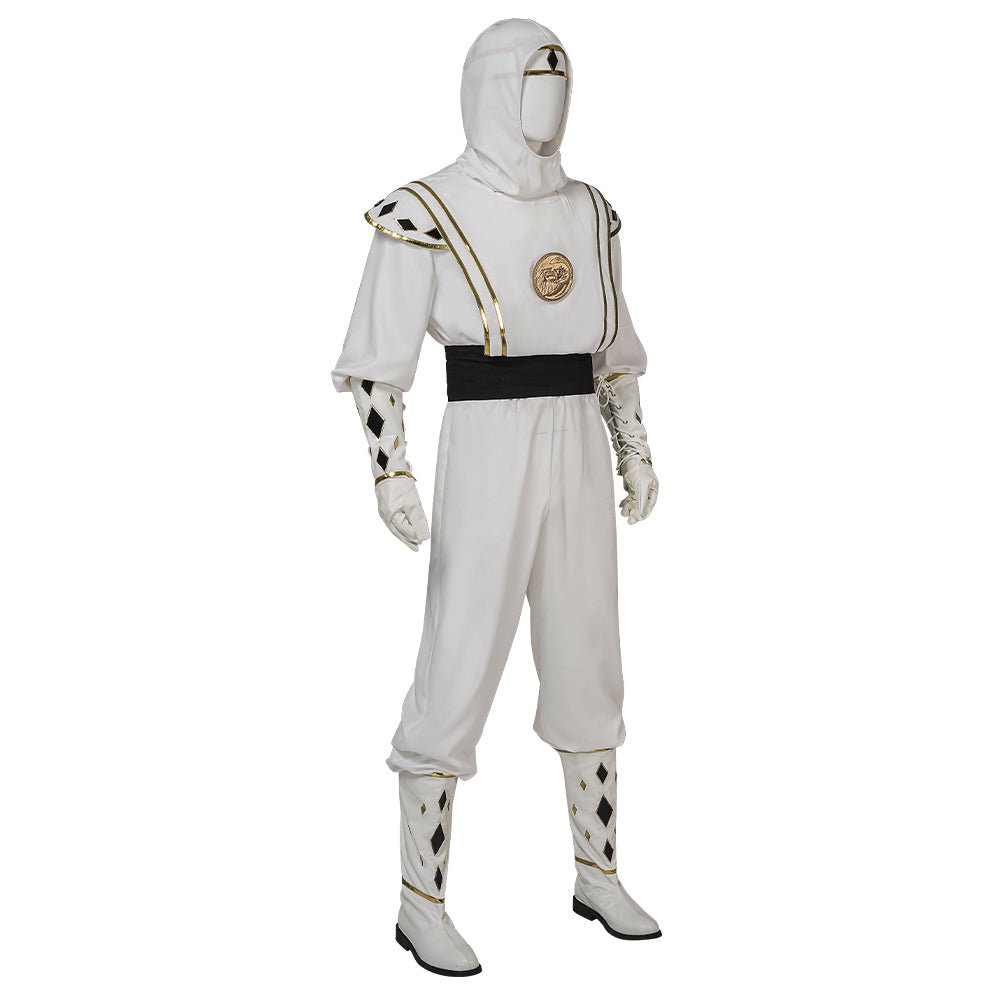 Traje de Cosplay de Power Rangers Ranger Blanco Ninja Tommy Oliver - Fantasia Cosera