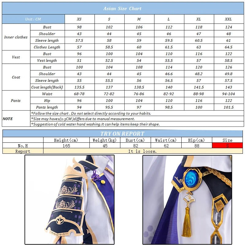 Disfraz de Kamisato Ayato de Genshin Impact - Conjunto Completo para Cosplay y Halloween - Fantasia Cosera