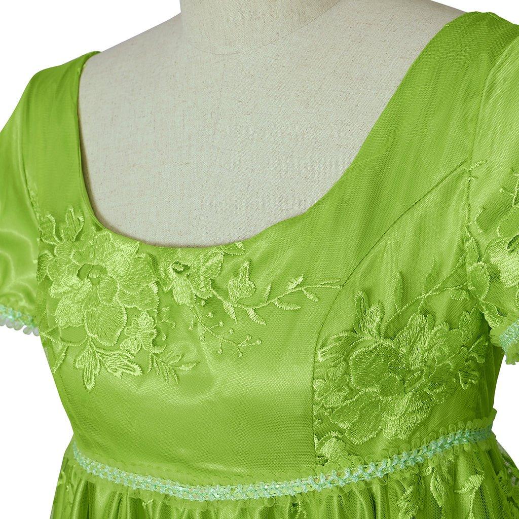 Vestido de Cosplay Bridgerton Verde - Elegancia de la Regencia - Fantasia Cosera