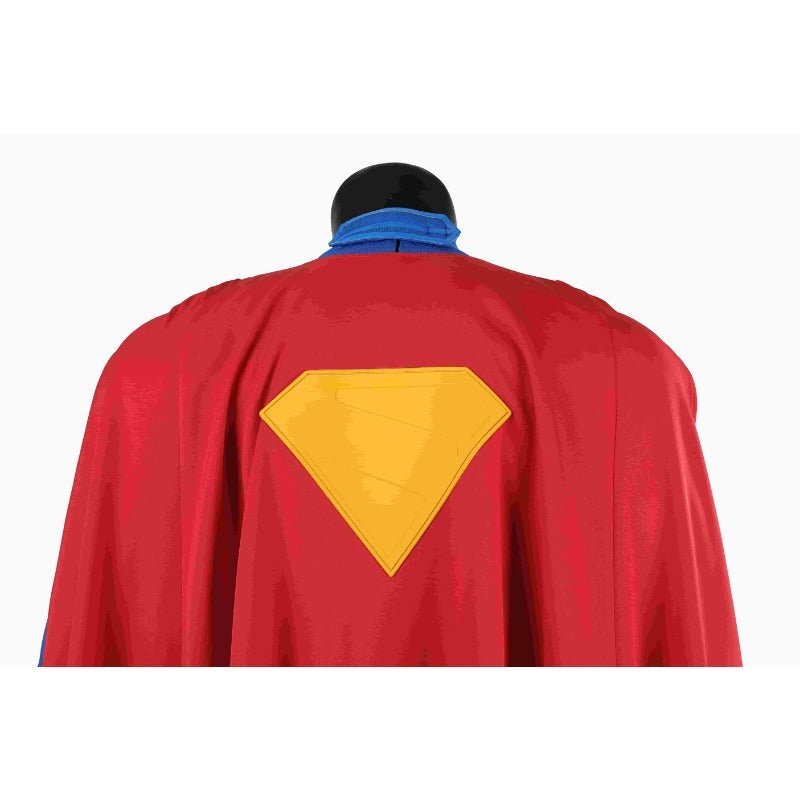 Traje de Cosplay Superhéroe Legado Clark Kent - Bodysuit Azul con Capa Roja - Fantasia Cosera
