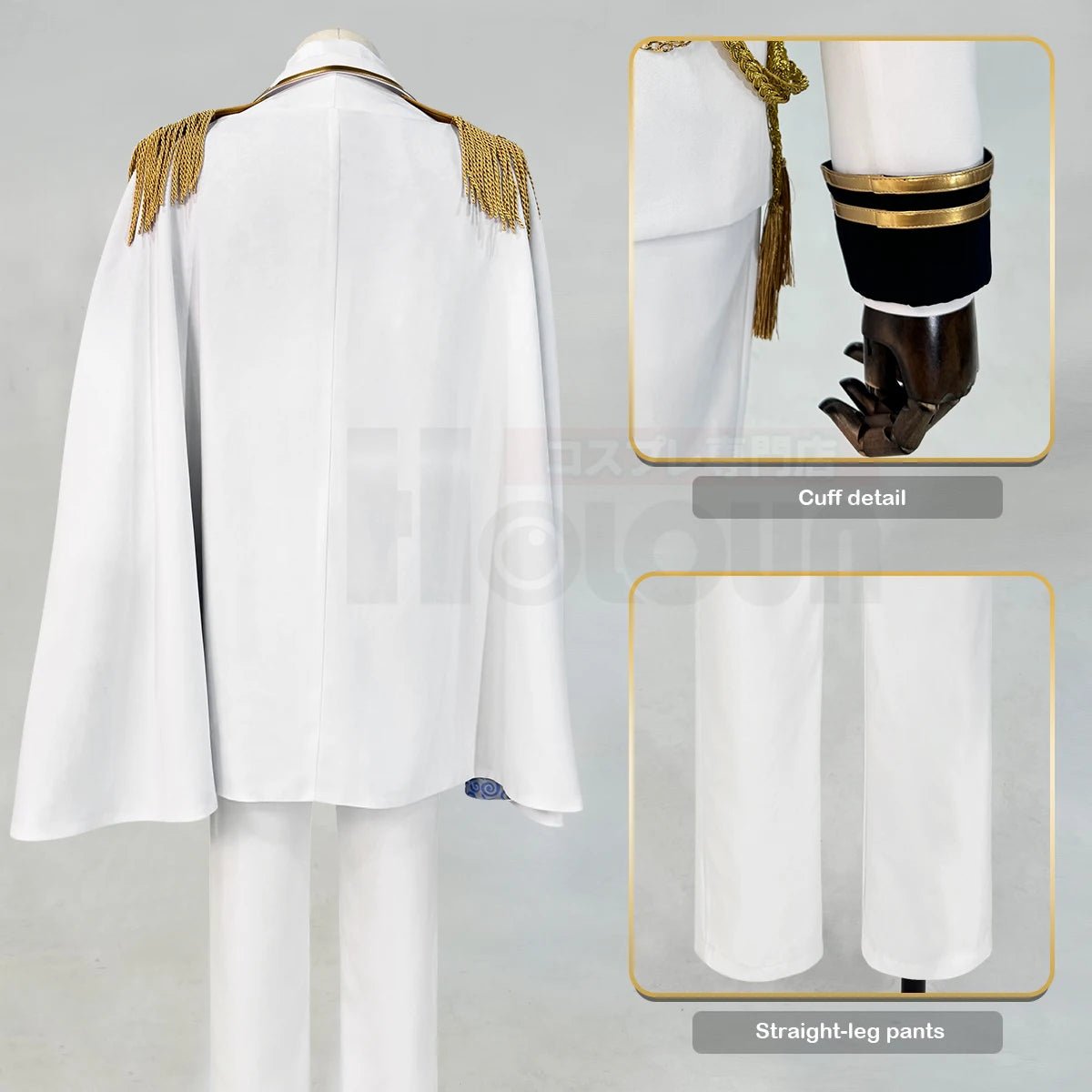 Traje de Cosplay de Isagi de Blue Lock Anime, Serie Ángeles y Demonios, Incluye Chaqueta, Pantalones, Capa Blanca y Red de Rosas para Halloween - Fantasia Cosera