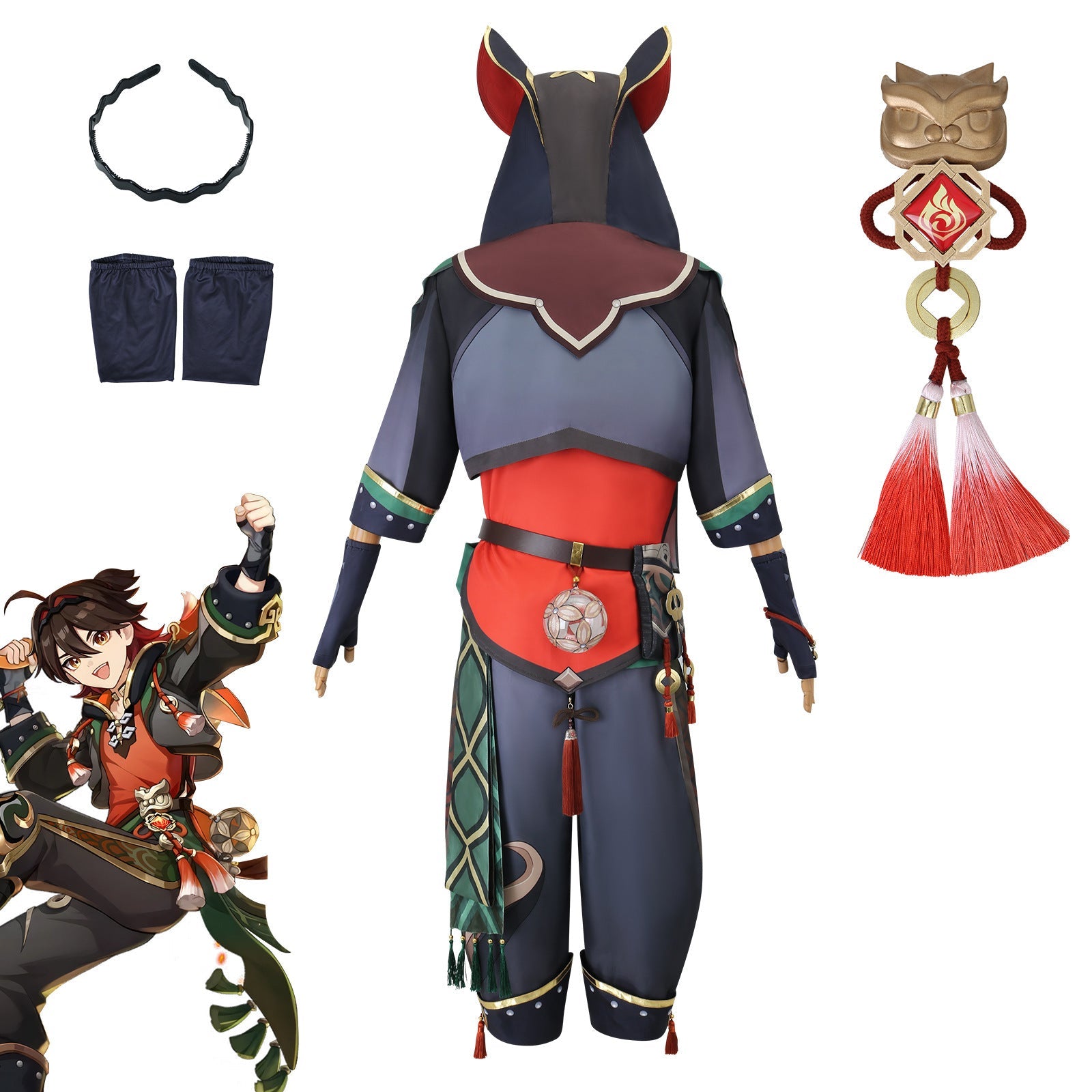 Traje de Cosplay de Jia Ming de Genshin Impact – Outfit de Rol Premium - Fantasia Cosera