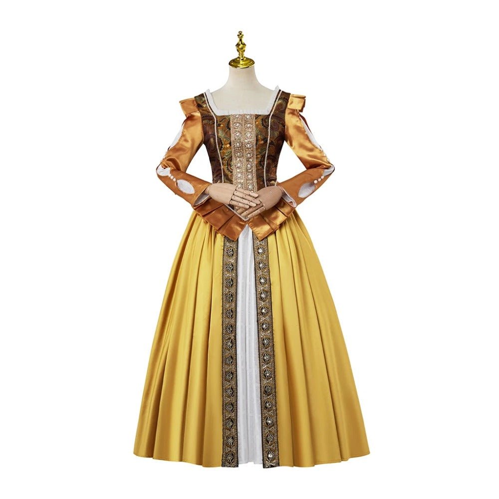 Vestido de Corte Dorado Victoriano para Mujer | Traje de Cosplay de la Duquesa Anna Henrietta | Hecho a Medida para Halloween - Fantasia Cosera