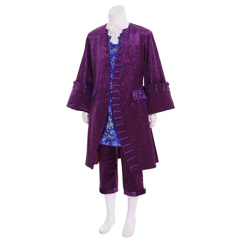 Uniforme de Oficial Pirata Colonial - Traje de Cosplay de Regencia Púrpura | Serie de Trajes Medievales para Hombres por Fantasía Cosera - Fantasia Cosera