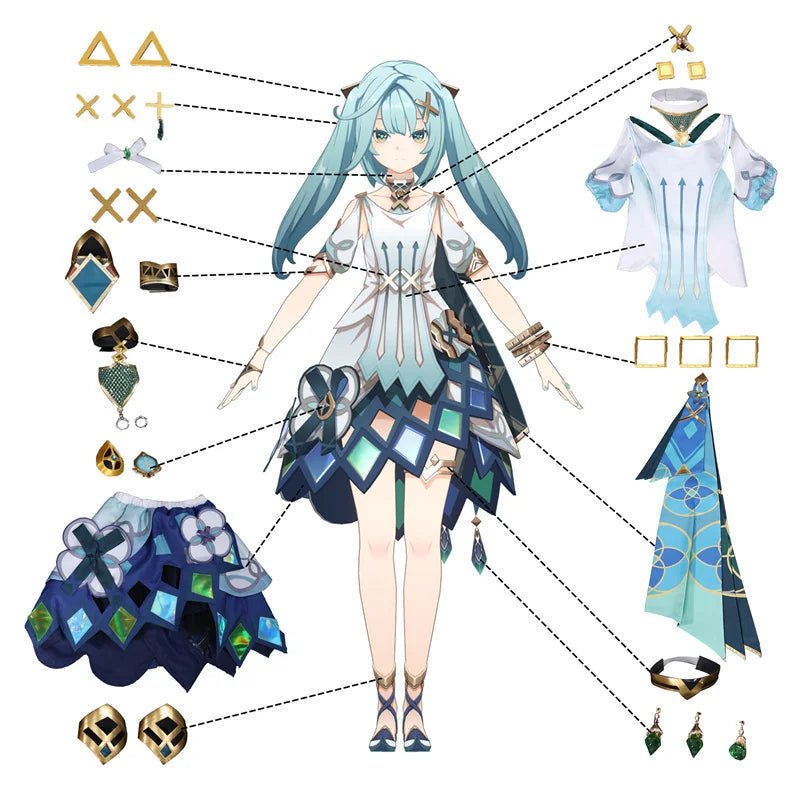 Disfraz de Cosplay de Faruzan de Genshin Impact para Mujer - Conjunto Completo con Capa para Halloween y Eventos - Fantasia Cosera