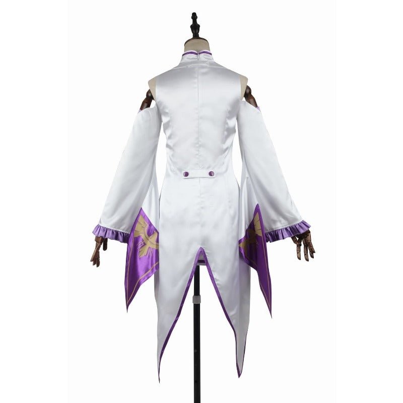 Traje de Cosplay de Emilia - Re:Zero Kara Hajimeru Isekai Seikatsu Vestido de Anime con Tocado para Fiesta de Halloween - Fantasia Cosera