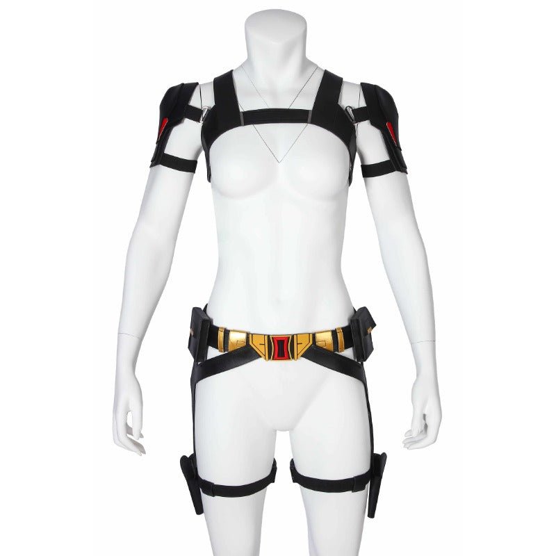 Traje de Cosplay Black Widow Natasha Romanoff para Halloween - Negro Estampado - Fantasia Cosera
