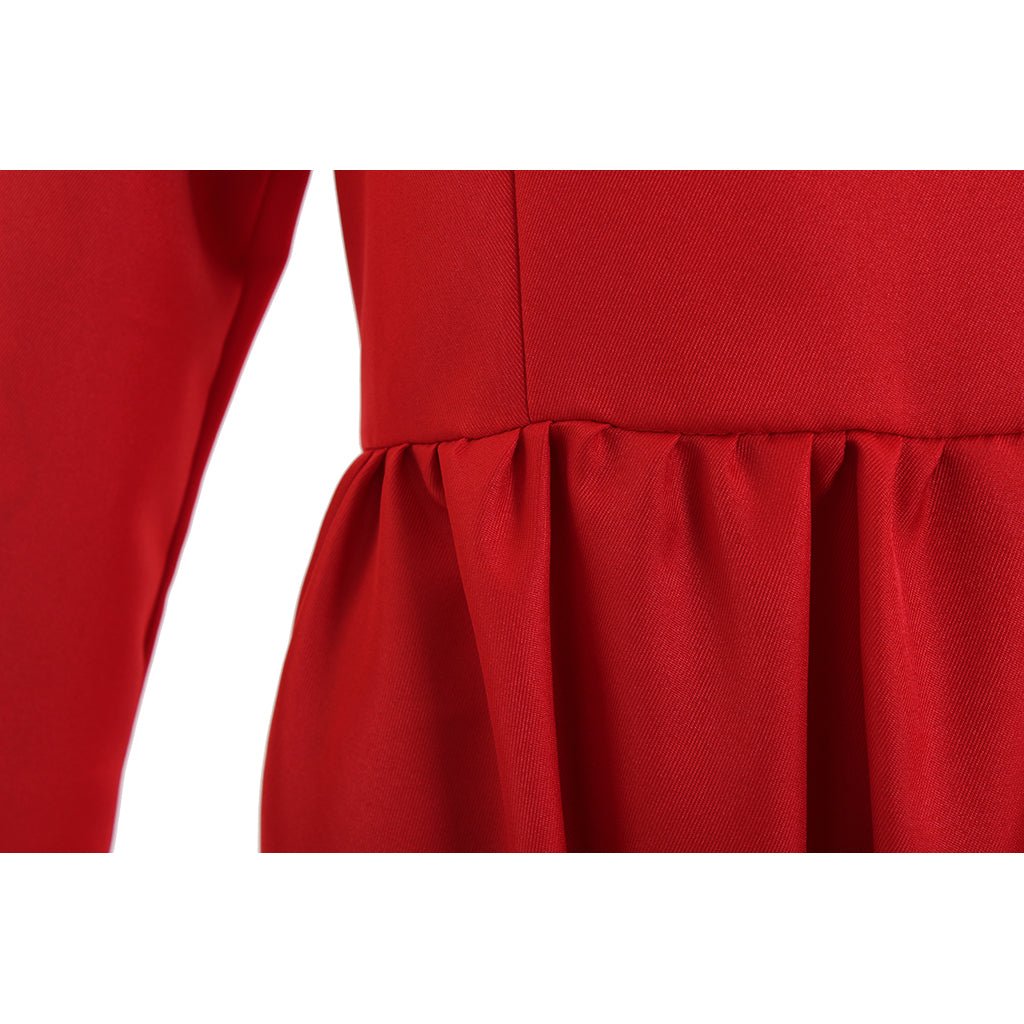 Traje de Cosplay de The Handmaid’s Tale – Capa Roja y Vestido de Offred con Sombrero Blanco y Bolso para Mujeres - Fantasia Cosera